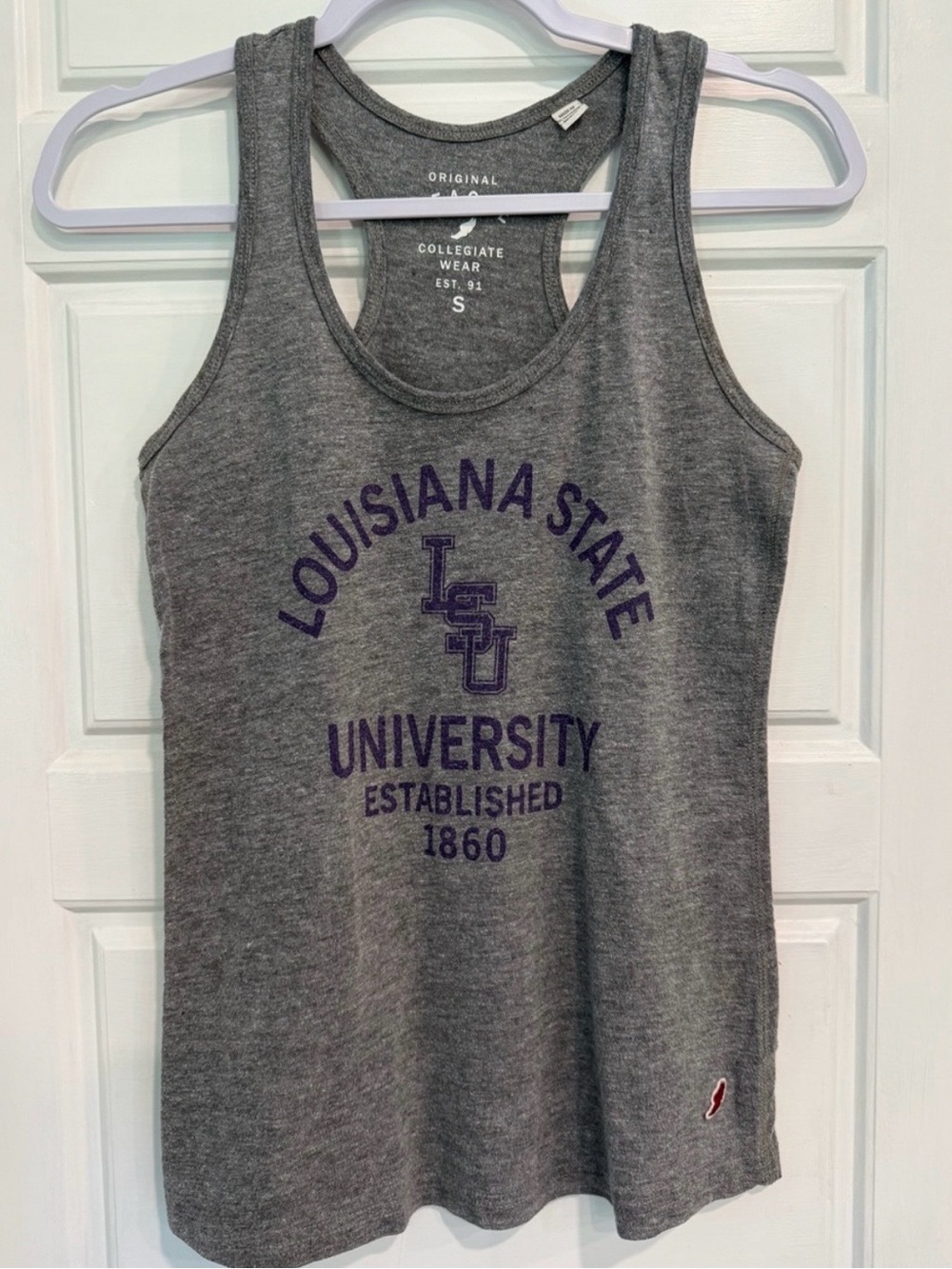 LSU Louisiana State University Original League Racerback Tank Gray Small